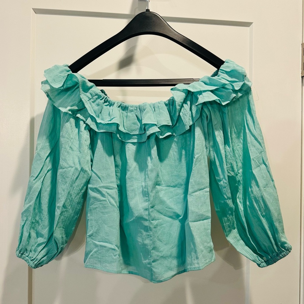 Zara Ruffle Off-Shoulder Blouse - Picture 3 of 4